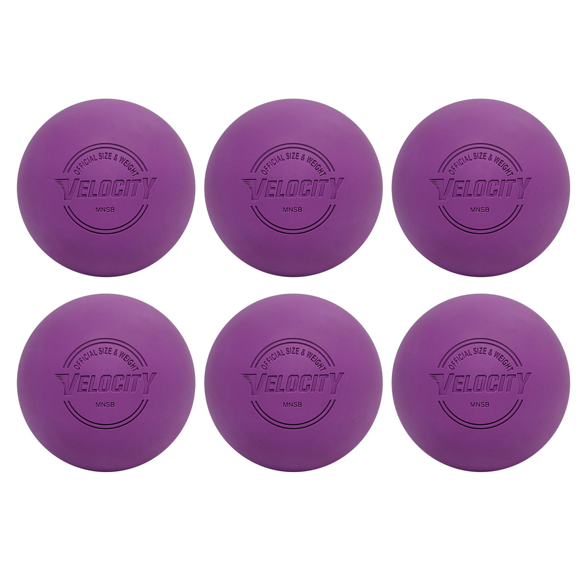 Velocity Practice Lacrosse Balls - 1, 2, 3, 6, 12, 18, 24, 36, 60 and 120 Packs - Official Size and Weight - Purple