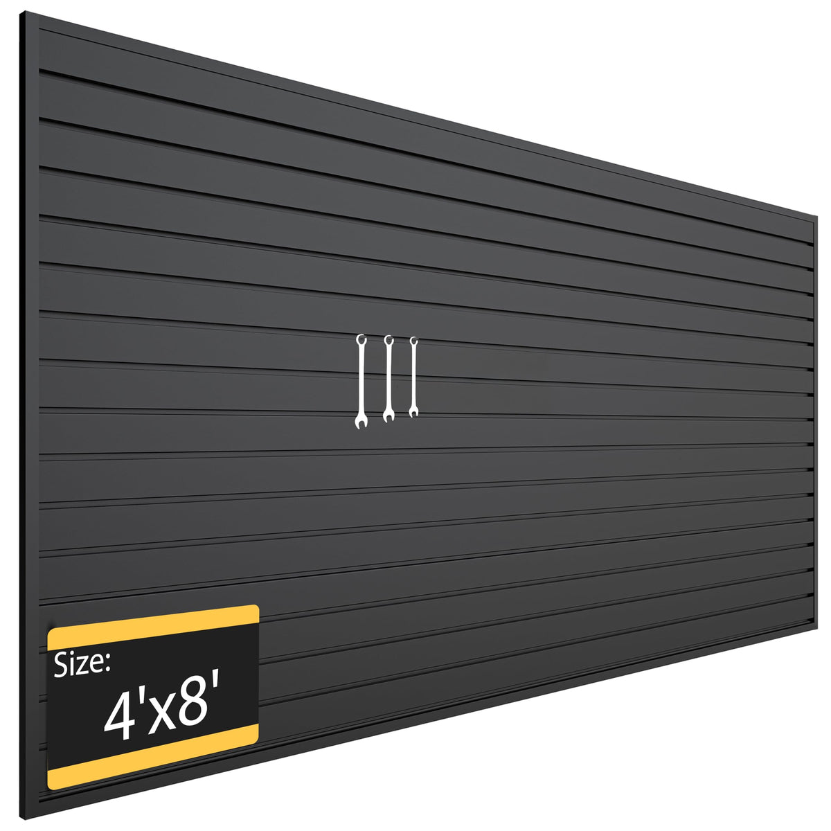 RORA Slat Wall Paneling Garage Slat Wall Storage Systems 4x8 ft Slatwall Black Heavy Duty Satwall for Tool Organization ,Pvc SlatWall Panels,Fits for Storage and Display
