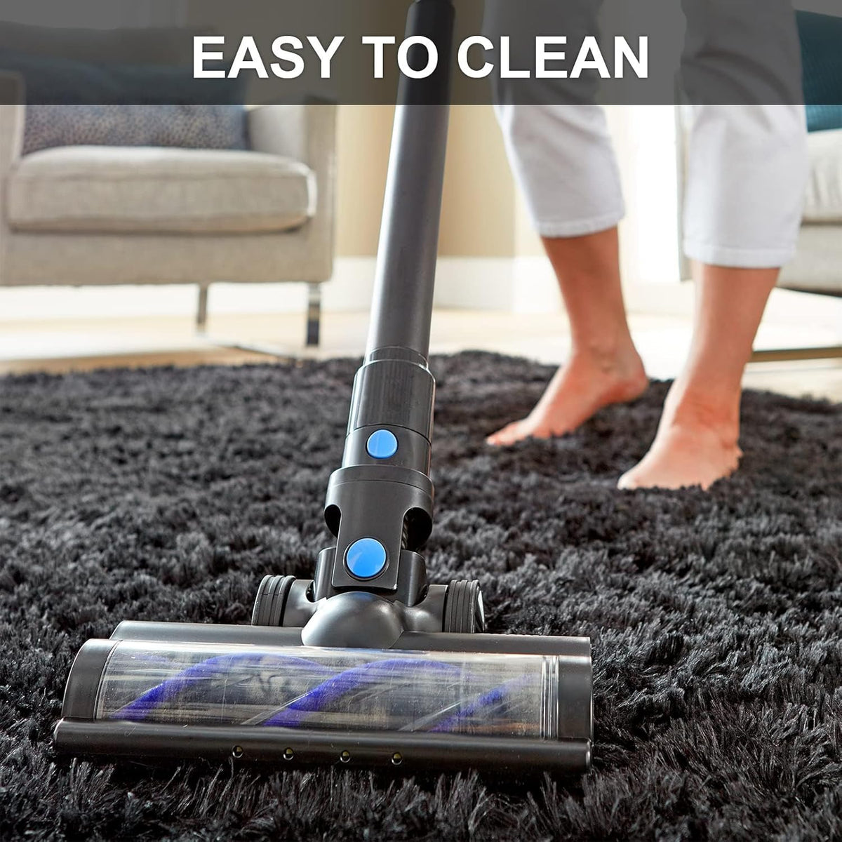 Ophanie Runner Rug - Non-Slip Fluffy Shaggy Carpet for Hallway | 2x6 Black Bedroom Decor