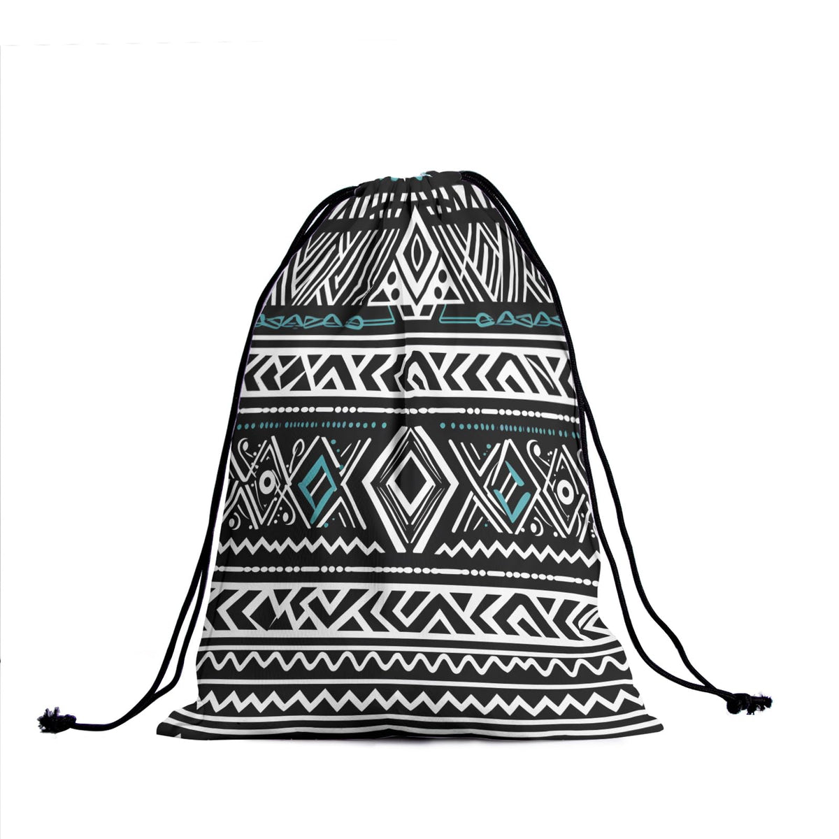 Nerxy Tribal Gymnastics Grip Bag - White Black Grip Bags for Gymnastics Mini Gym Bag Ethnic Drawstring Storage Pouch Adjustable