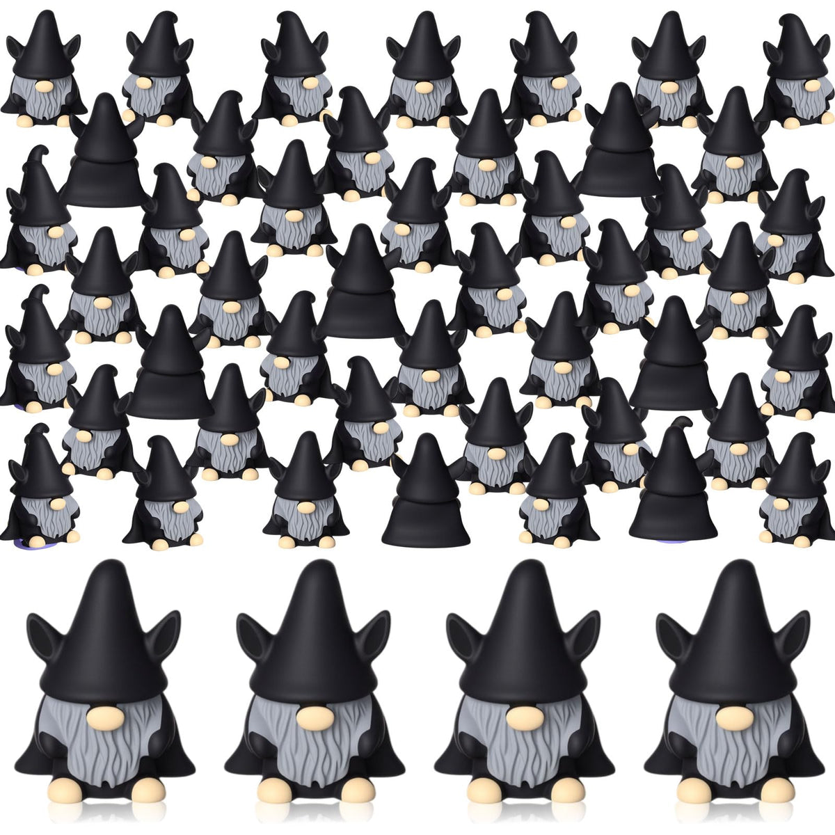 Roowest 60 Pcs 60 Pcs Mini Christmas Gnomes Figurines Decorations Miniature Resin Gnomes Tiny Santa Deer Gingerbread Man Dwarf Figurine to Hide Ornaments for Village Table Decor (Bat)
