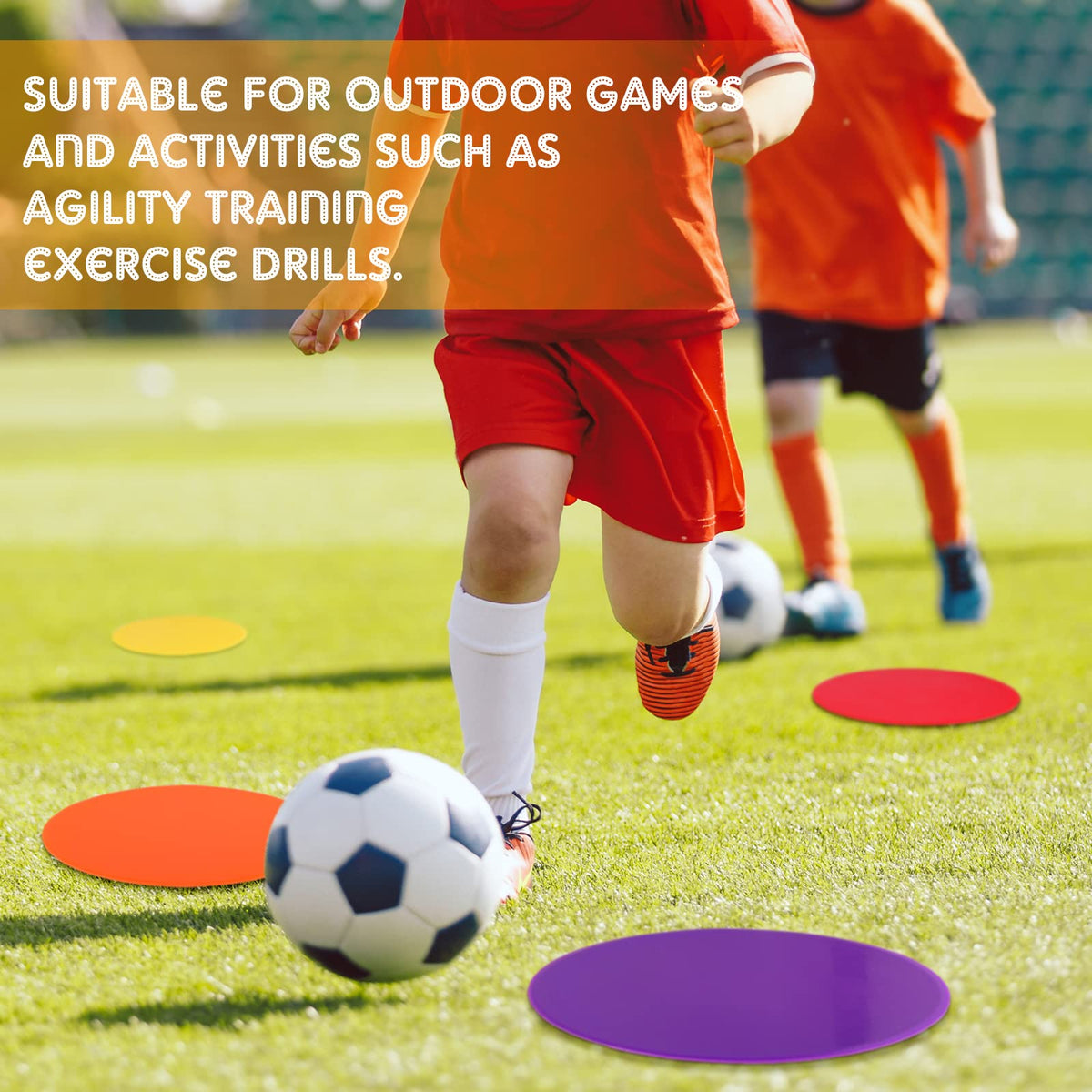 Haull Spot Markers Floor Spots with Bag Non Slip Vinyl Poly Dots for Gym Floor Basketball Football Soccer Sports Speed Agility Training Gym Dance(60 Pcs,7.87 Inch)