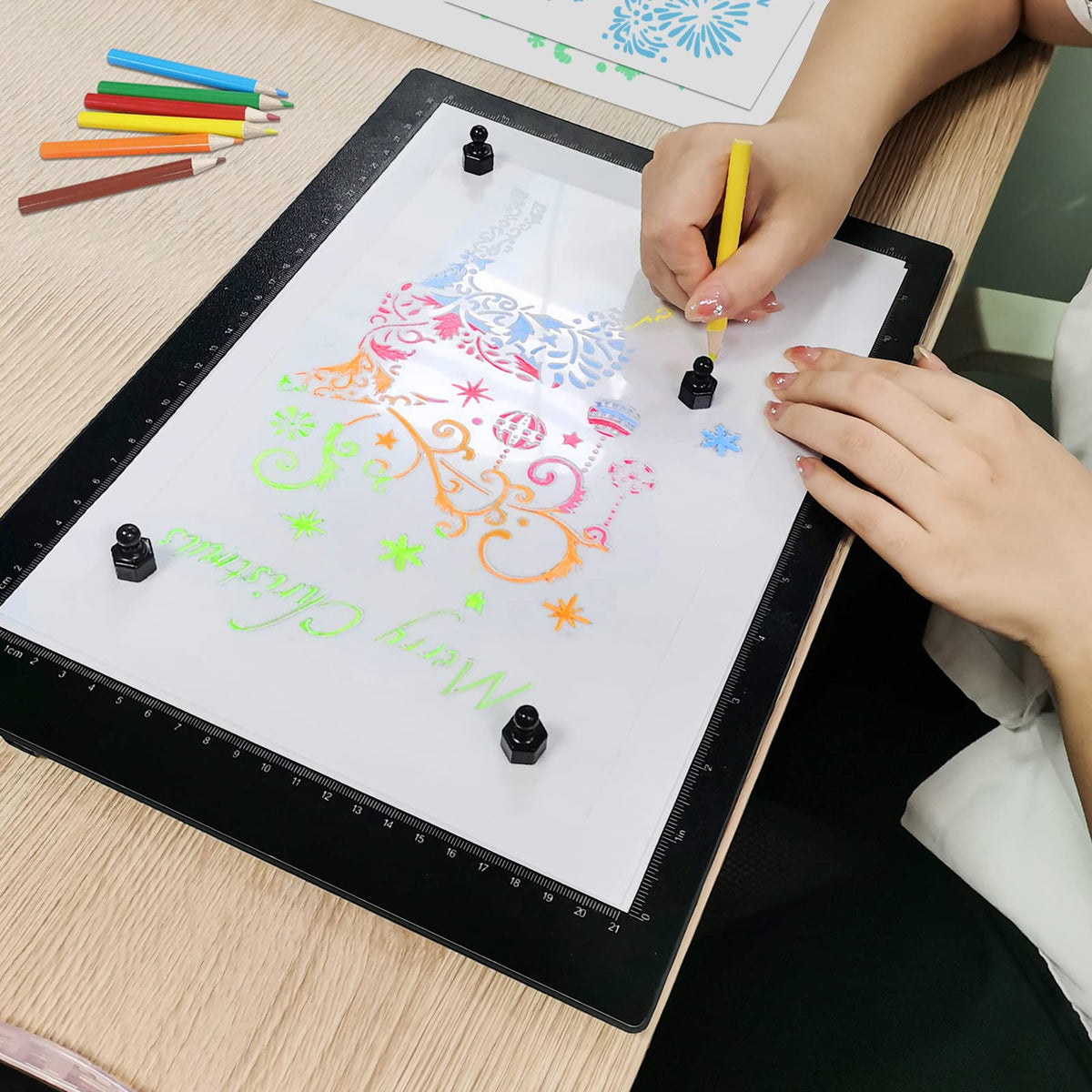 Light Box Drawing Pad A4, Tracing Board with Type-C Charge Cable and Brightness Adjustable for Artists, AnimationDrawing, Sketching, Animation, X-ray Viewing (A4-PS)