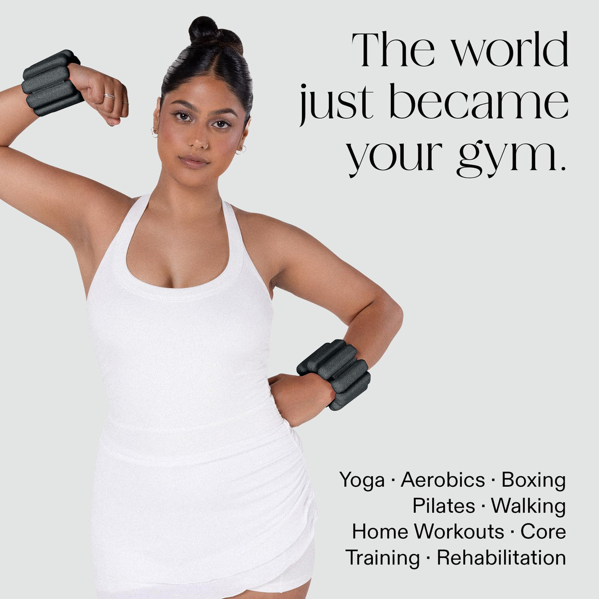 Bala Bangles Wrist & Ankle Weights for Women & Men - 2 lb Adjustable Weighted Bands - Soft Silicone Arm & Leg Weights for Pilates, Yoga, Walking, Barre, Home Workout & Strength Training Exercise
