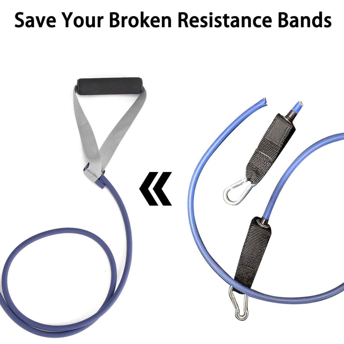 Hshbxd Resistance Band Handles & Accessories Kit for Elastic Bands & Tubes, Modern Silver and Black Nylon Exercise Strap Accessories