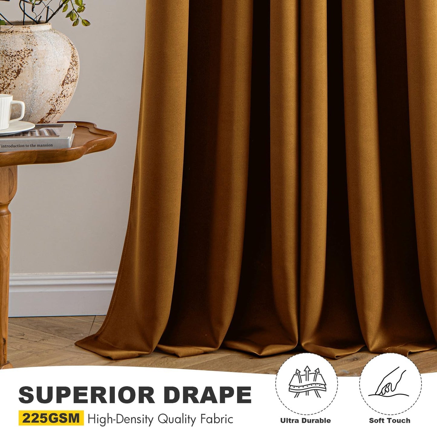 MIULEE Blackout Curtains - Thermal Insulated Room Darkening Drapes for Bedrooms & Living Rooms | 40 x 45 Inches, 2 Panels