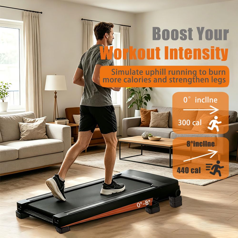 MouMouPurr 8Pcs Black Stackable Treadmill Incline Riser Blocks, Adjustable Height Non-Slip Walking Ramp Pad Attachment for Home Gym Leveling & Uphill Workout, Durable Treadmill Accessories