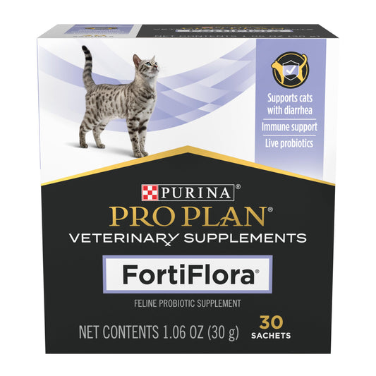 Pro Plan Veterinary Diets FortiFlora Daily Probiotic Powder Supplement for Cats with Digestive Support and Immune System for Occasional Diarrhea