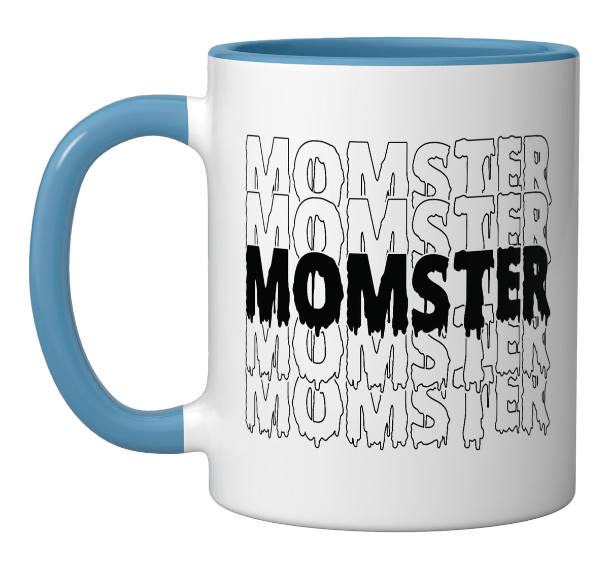 Halloween Momster Spooky Costume Pumpkin Mom Women Ceramic Mug, Blue/White