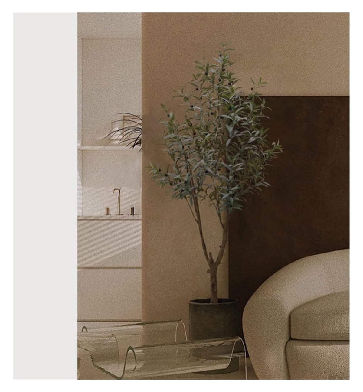 ntumLeap Indoor 4.5Ft Fake Tree Artificial Plant Olive Tree Realistic Simulation Tree in Pot for Living Rooms Home Fake Plants Decor Artificial Tree,
