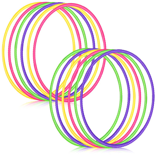 Sratte 8 Pcs Color Hoop Detachable Adjustable Exercise Ring Plastic Hoop for Gymnastics Dog Agility Equipment Party Decor, 4 Colors(24 Inch,Classic Colors)