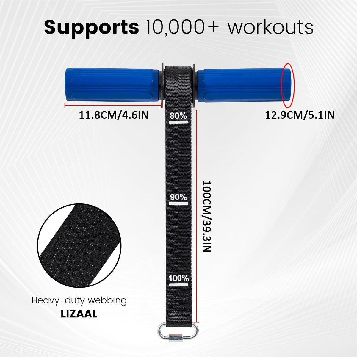 LIZAAL Forearm Strengthener & Wrist Roller，Forearm Exerciser with Thicker Silicone Handle, Forearm Trainer with Heavy-Duty Nylon Strap, Ideal for Muscle building,Grip Strength and Recovery Training - Blue