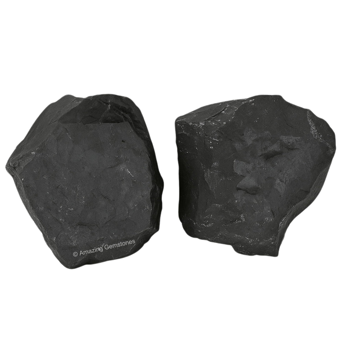 Amazing Gemstone 2 Pieces Shungite Raw Crystals and Healing Stones, Natural Rocks for Tumbling and DIY Raw Stones and Crystals