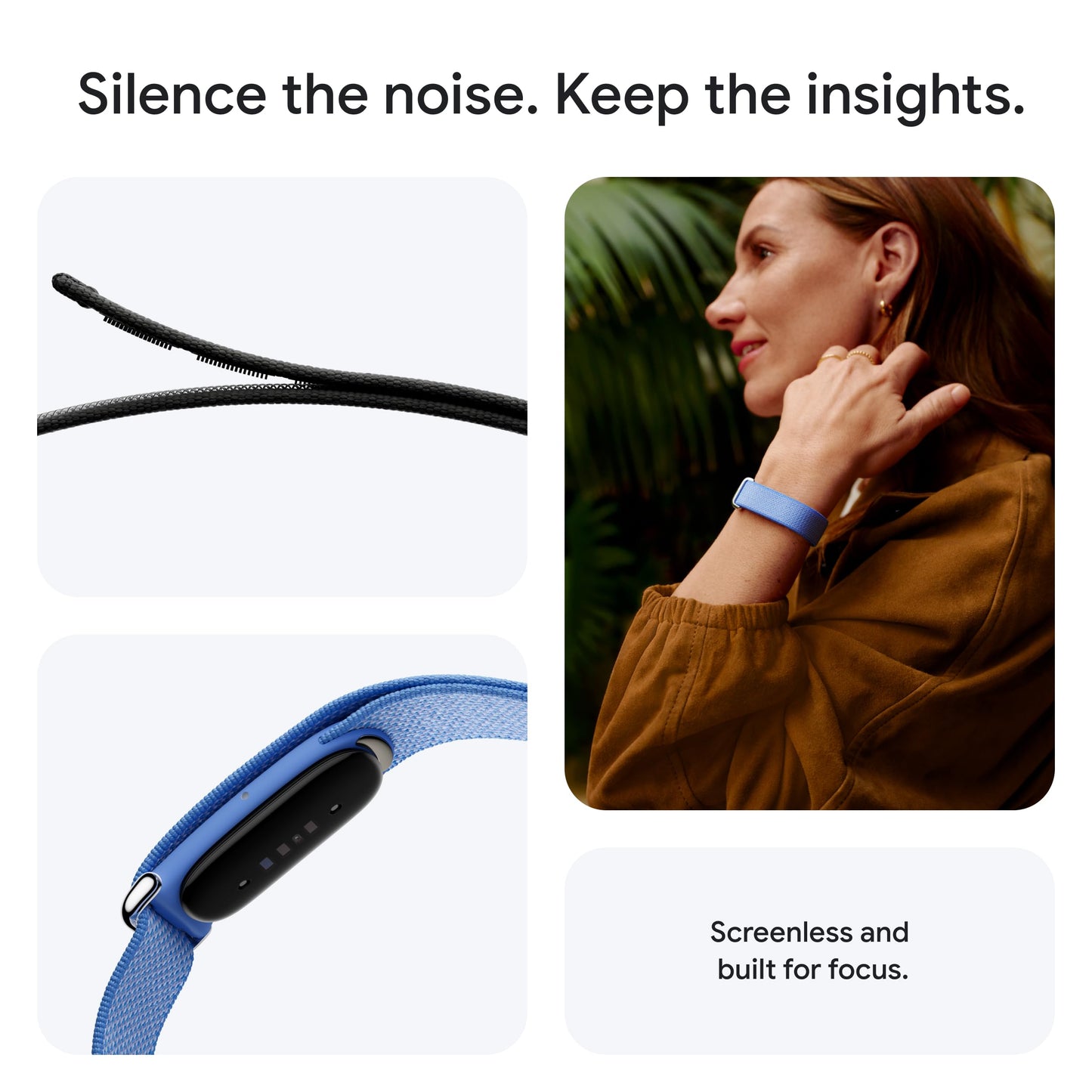 Google Fitbit Air - Screenless Activity Tracker with Fitness, Heart Rate, and Sleep Tracking - Personalized AI-Powered Coaching - Up to 7 Days’ Battery Life - Works with iOS and Android - Obsidian