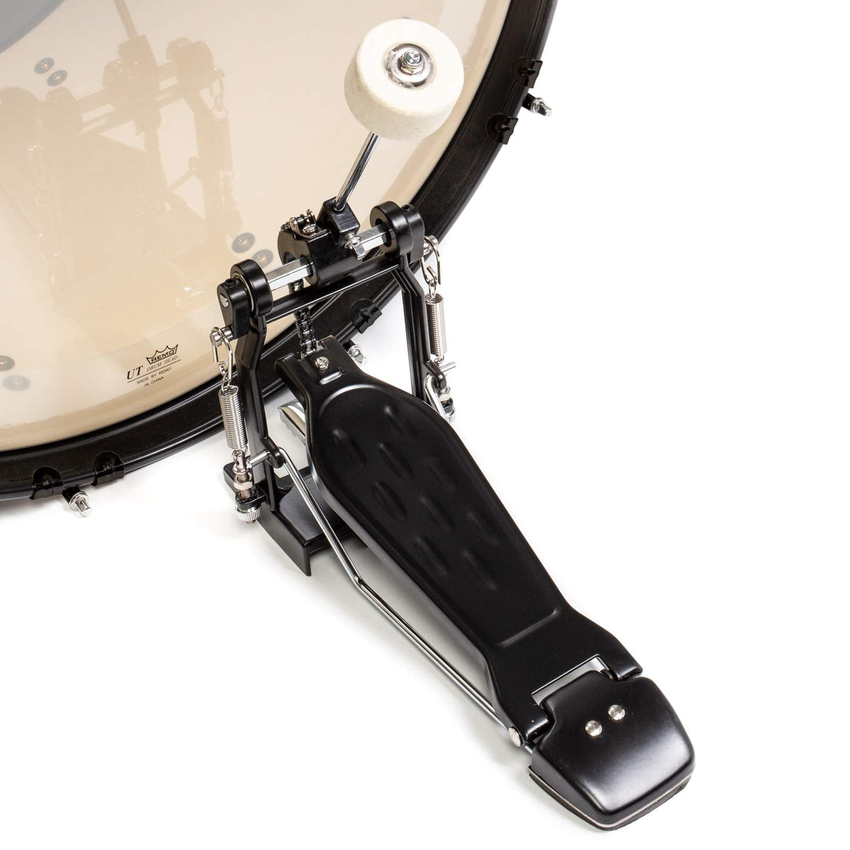 Ashthorpe 5-Piece Complete Full Size Adult Drum Set with Remo Batter Heads - Black