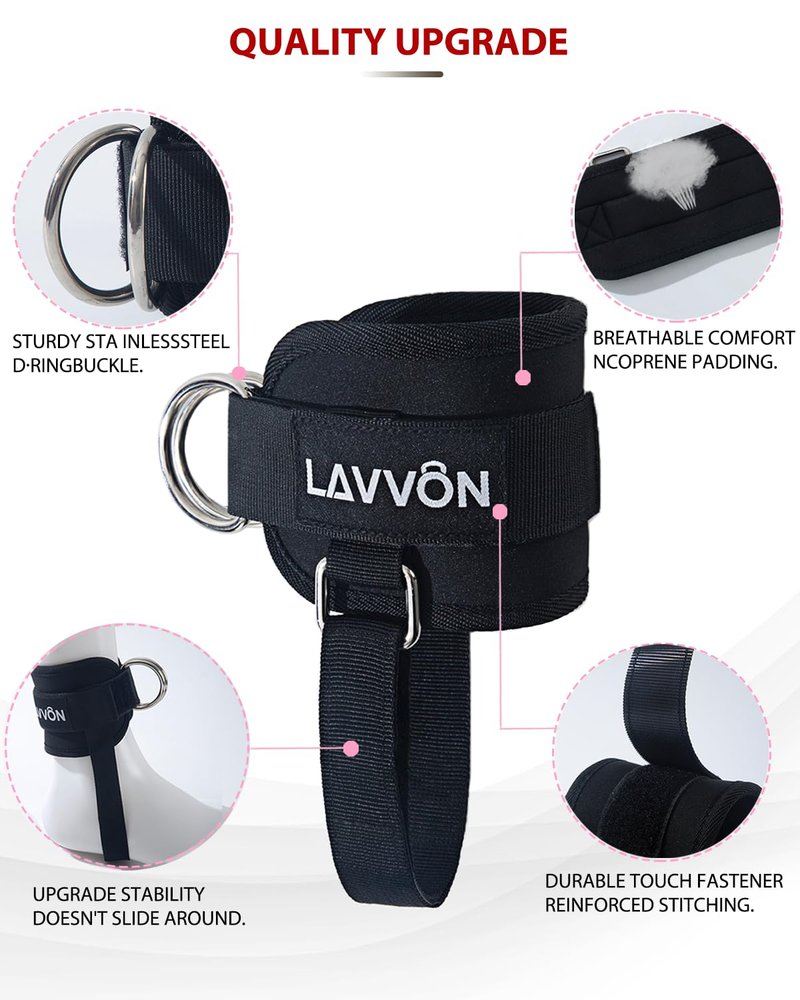 7Pcs-Barbell Pad Set for Hip Thrust - Squat Pad, Bench Press Workout Foam Weight Lifting Bar Cushion,Gym Accessories for Women with Bar Bad,with Gym Ankle Straps,Hip Resistance Bands,Lifting Strap (Black)