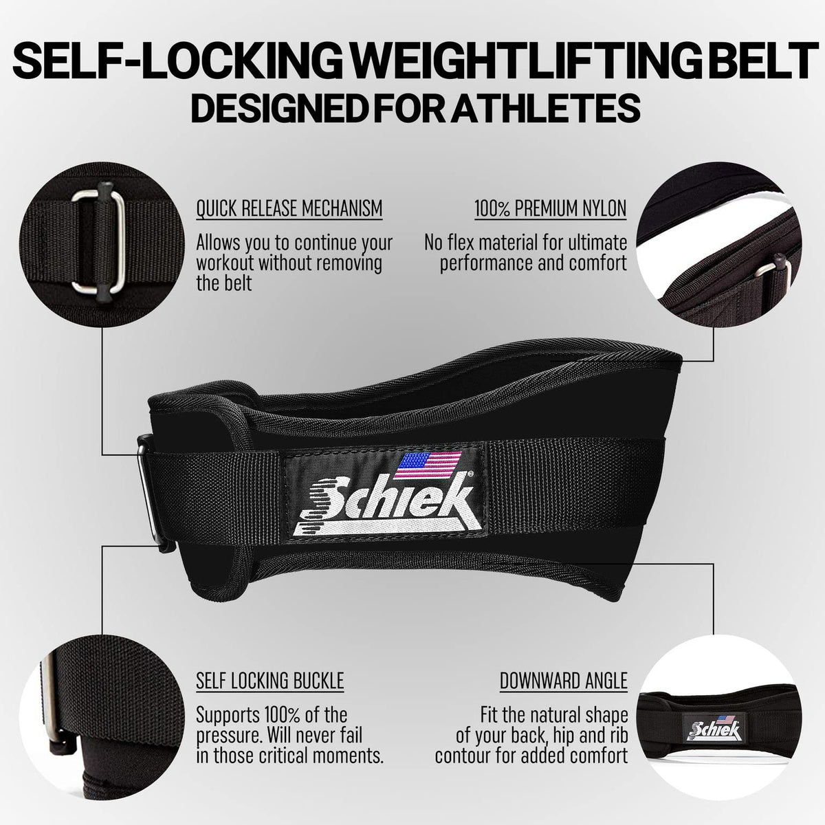 Schiek Sports Model 2004 Nylon 4 3/4" Weight Lifting Belt