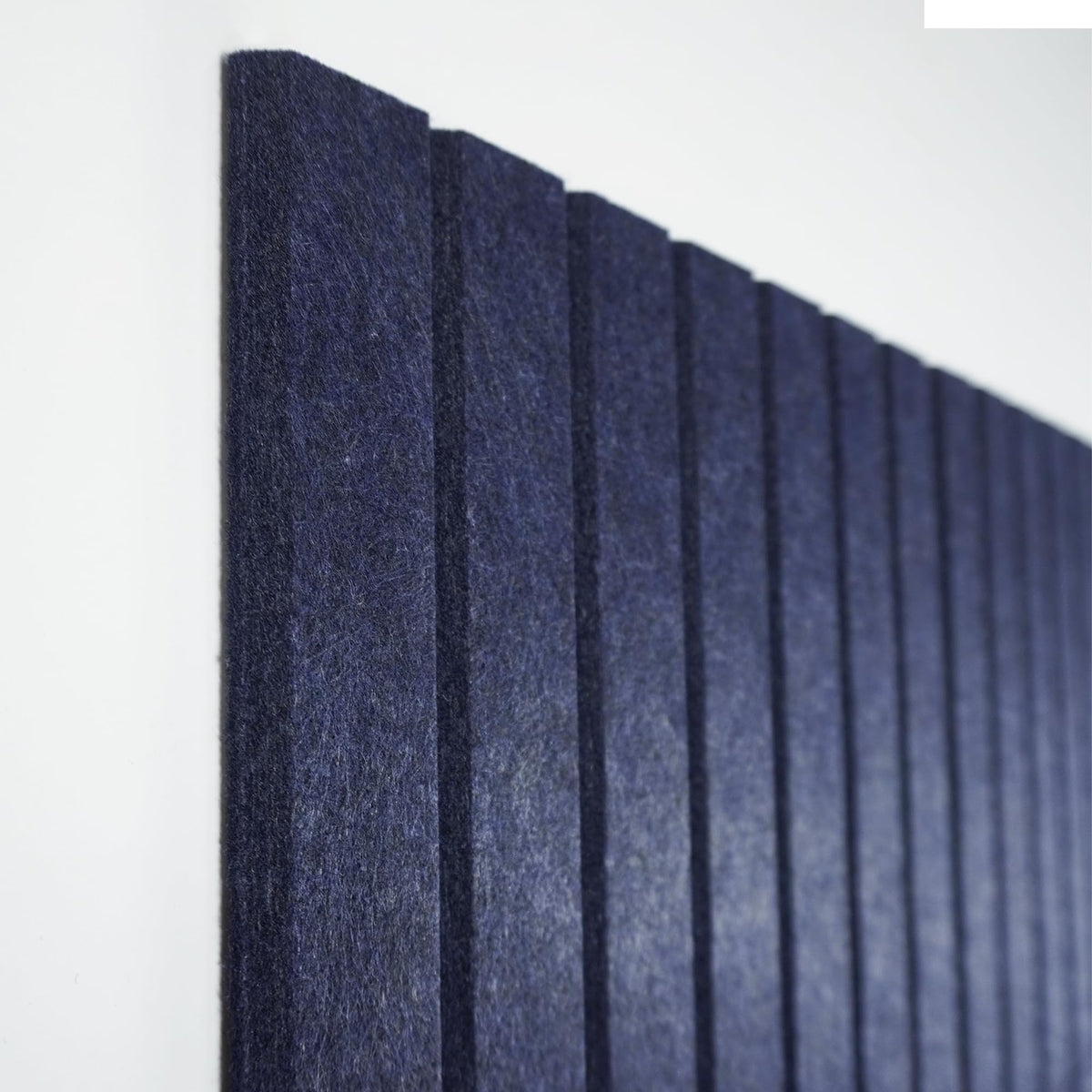 TENACR Cork Board Alternative-Felt Slat Wall Paneling,Office Bulletin Board for Decoration, Suitable for Displaying Photos and Documents, with Removable Adhesive Labels,12-Pack (Dark Blue)