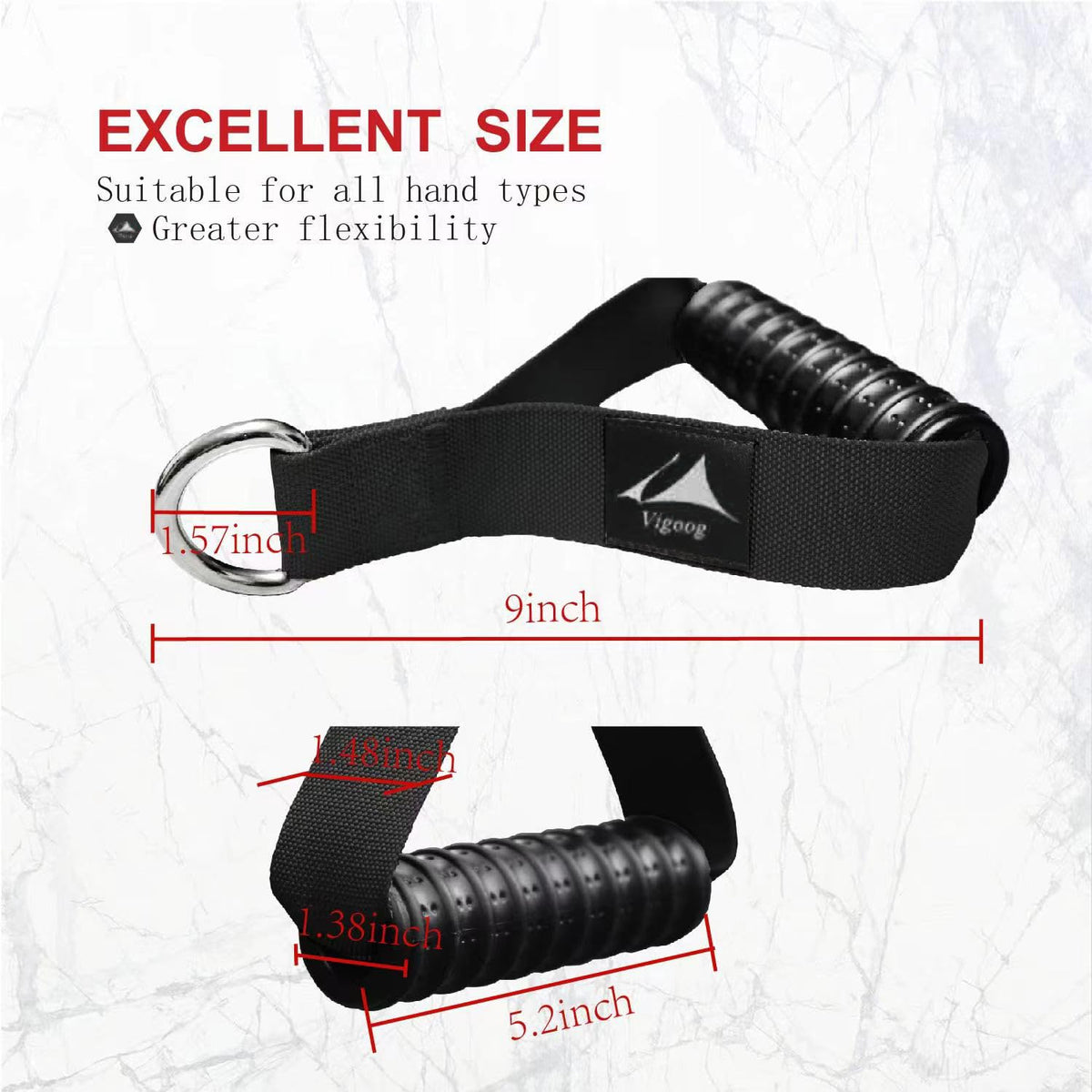 Vigoog Heavy Duty Gym Workout Handles Attachment for Cable Machine,Resistance Band,Pulley System Home Exercise Equipment, Comfortable and Stronger Grip