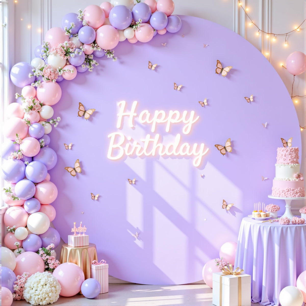 6.6FT Purple Round Backdrop Cover Lavender Lilac Balloon Circle Arch Backdrop Cover Wedding Round Arch Covers Stretchy Spandex Bridal Shower Baby Shower Birthday Party Thanksgiving Photo Backdrop