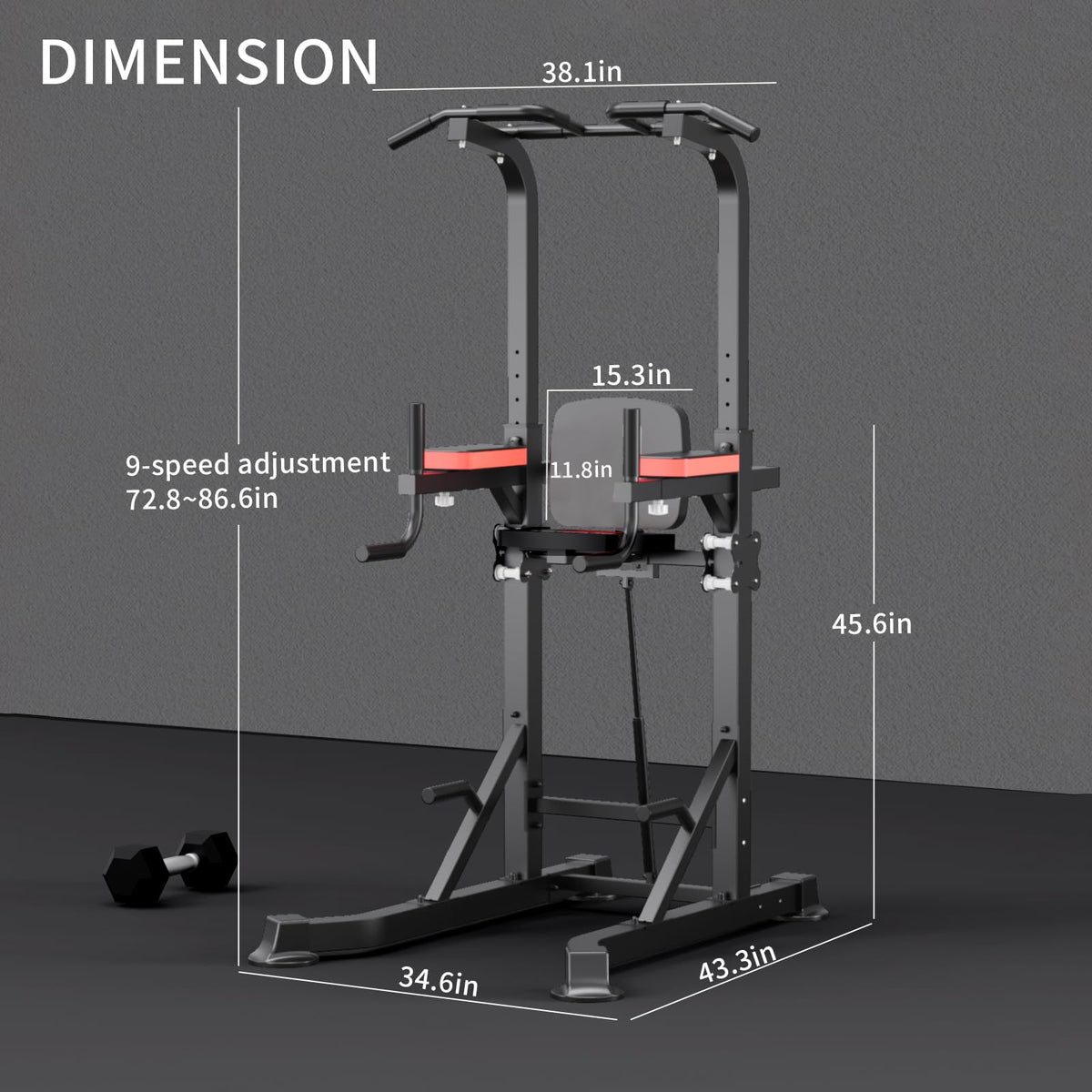 K KiNGKANG Power Tower Dip Station, Multi-Function Assistive Trainer Pull Up for Home Gym Muscle Building and Beginner Exercises,Load 450LBS