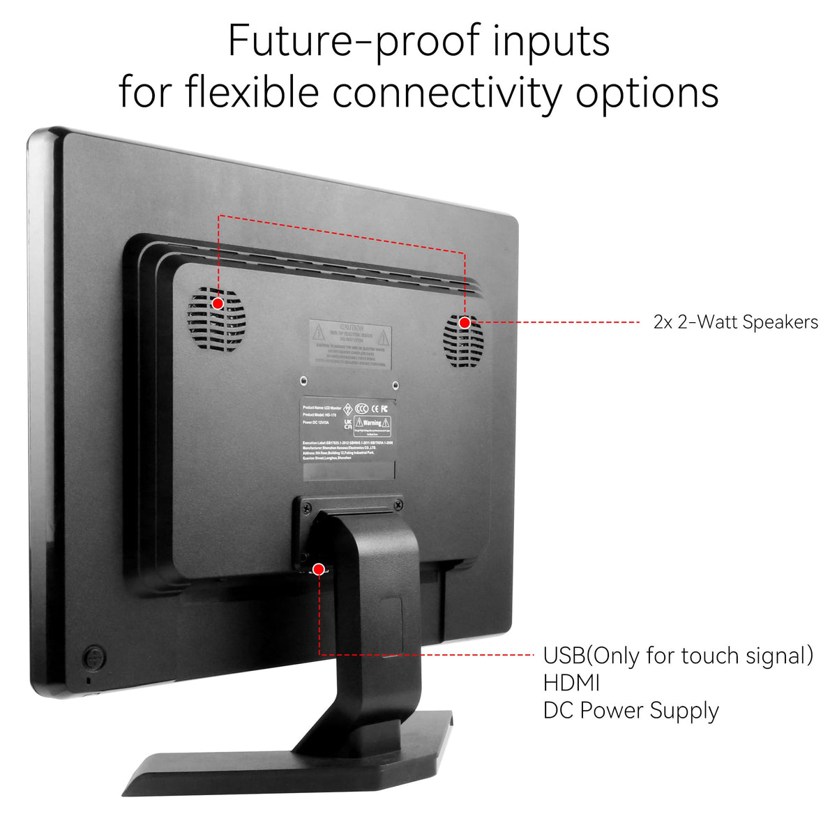 Thinlerain 17" 10-Point Touch 4:3 Full HD 1280x1024 Square Touch Screen Monitor with HDMI USB Ports, VESA, Touchscreen for PC POS Machine Win 10 11, Built-in Speakers