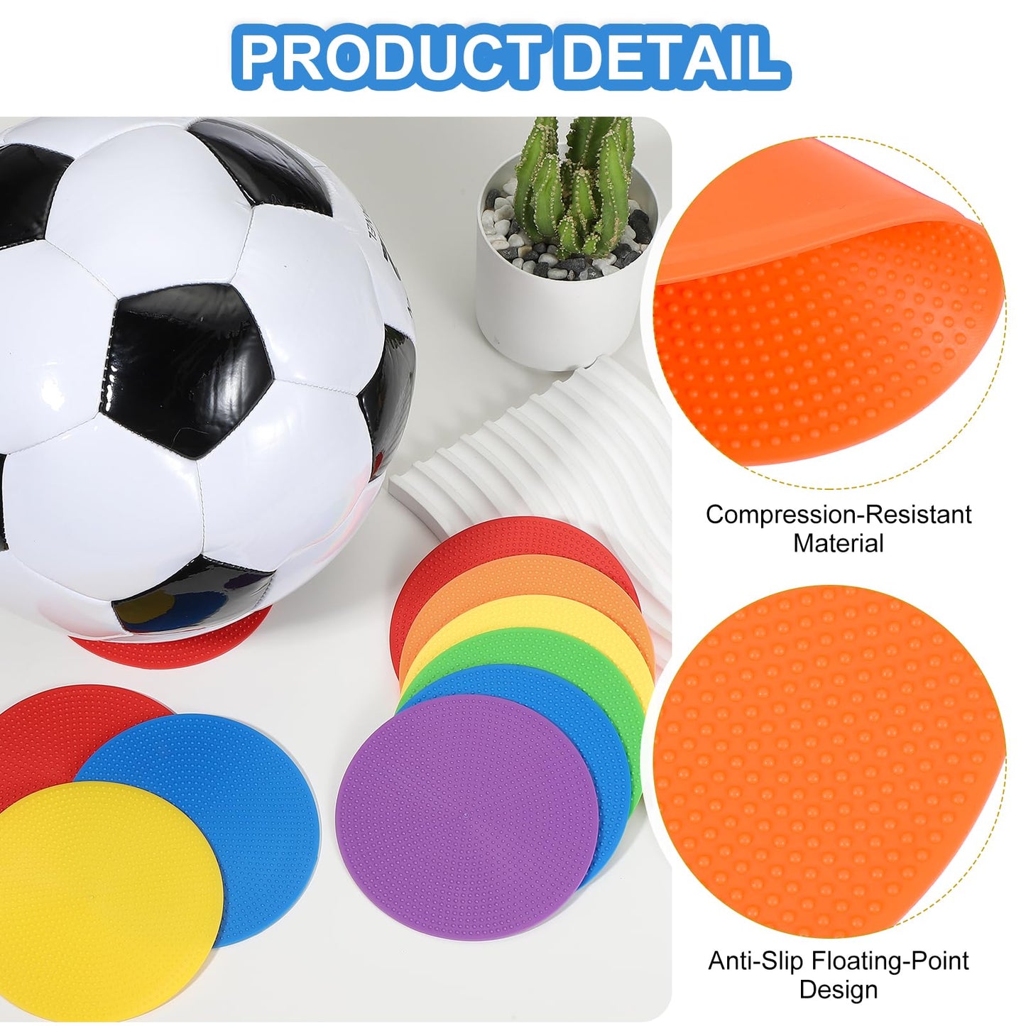 PATIKIL Spot Markers 4 Inch, 6 Pcs Non-Slip Floor Dots Agility Markers Flat Field Cones Poly Dots for Gym PE Speed Training Dance Soccer Basketball Sports, Orange/Purple