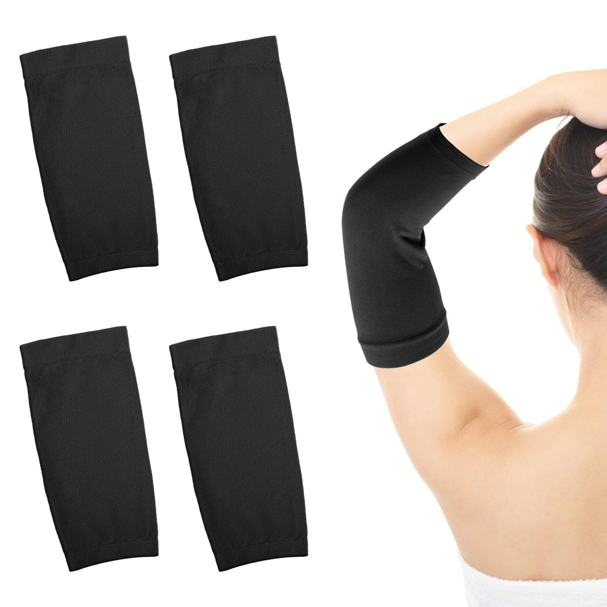 2 Pairs Forearm Tattoo Cover up Sleeve Tattoo Sleeves for Women Forearm Tattoo Cover Sleeve Arm Sleeves for Women Men(Black, 7.9 X 3.9 Inch)