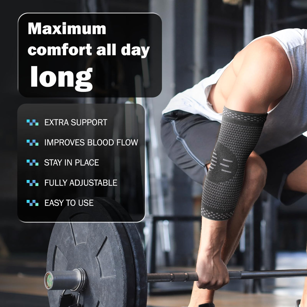 POWERLIX Elbow Brace Compression Support - Elbow Sleeve for Tendonitis, Tennis Brace and Golfers Treatment, Arthritis, Workouts, Weightlifting – Reduce Elbow Pain (Black, S)