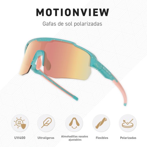 EYEGLAD MOTIONVIEW Sports Sunglasses Outdoor HD High Contrast UV400 Running Baseball Softball Sports Eco-friendly (Milky Blue)