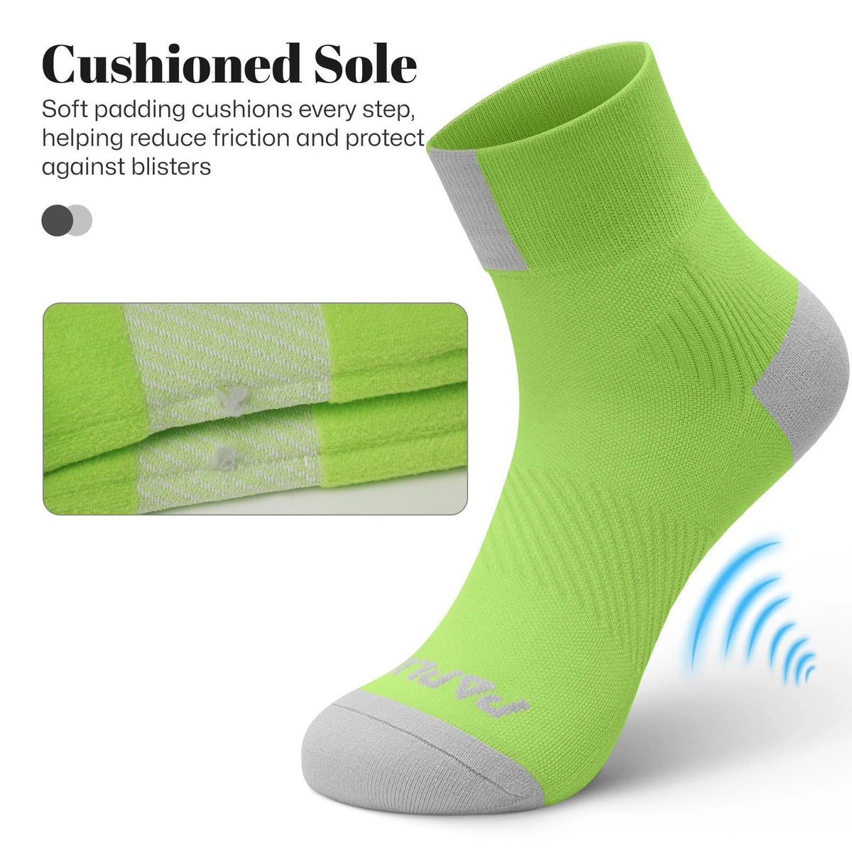 PAPLUS Ankle Compression Socks for Women 6 Pairs, Running Athletic Socks with Arch Support，Plantar Fasciitis Socks