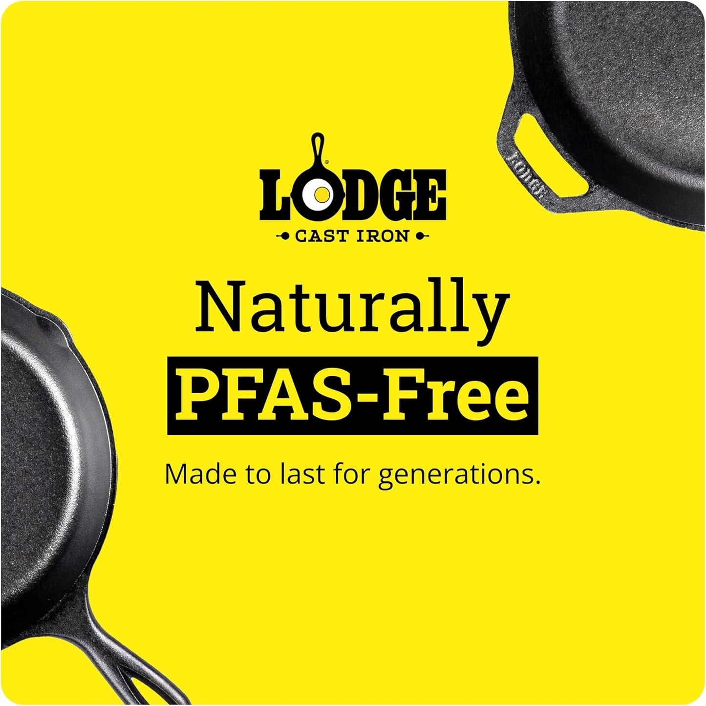 Lodge Cast Iron Baking Pan - Durable Non-Stick Cookware for Perfectly Baked Dishes | 12-Inch Size