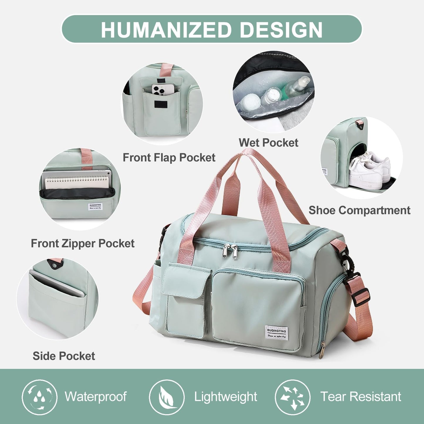 Small Gym Bag for Women, Travel Duffle Bag Carry On Weekender Bag with Shoe Compartment, 02#black, Gym Bag & Toiletry Bag, Gym Bag&toiletry Bag