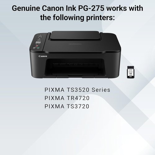 Canon PG-275 Black Ink Cartridge - Genuine Quality for TS3520, TR4720, TS3720 Printers