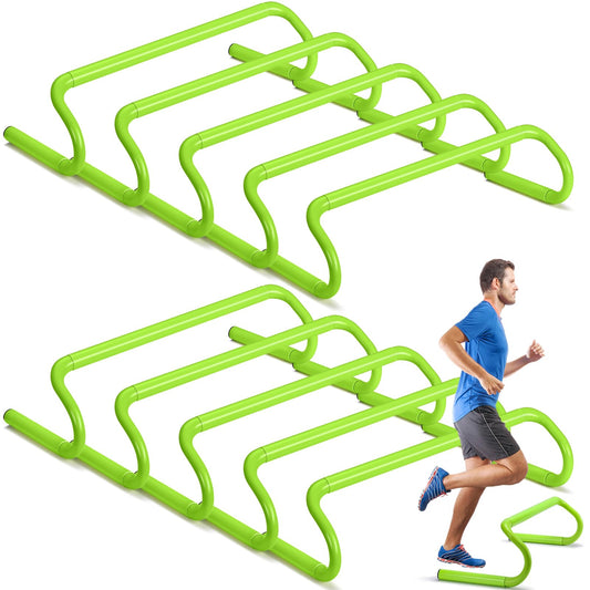 Wettarn 10 Pcs Speed Agility Training Hurdles Detachable Durable Hurdle Agility Plyometric and All Purpose Speed Training Equipment for Athletes Soccer Basketball(6 Inch,Green)