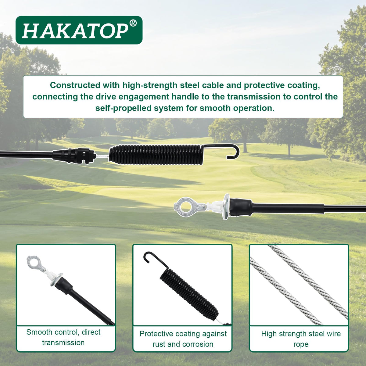 HAKATOP 946-05250 Blade Control Cable for Cub Cadet CC600 MTD Troy-Bilt Lawn Mower Replaces 746-05250 94605250 74605250