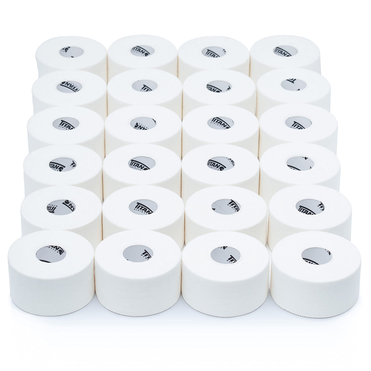 24 Pack White Athletic Tape (45ft Rolls) - Athletes Trainers Injuries & First Aid - Premium Medical Sports Tape - Wrap & Support Ankles & Wrists - Easy Tear Design with Zinc Oxide & No Sticky Residue