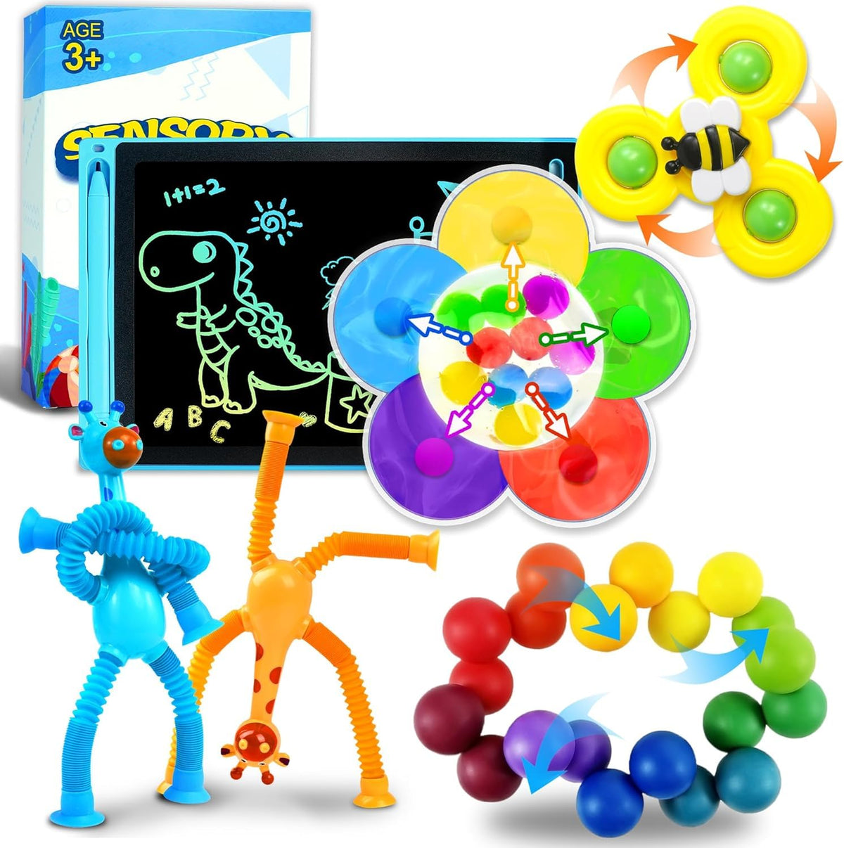 Sensory Travel Toys for Toddlers Kids Autism 6PC Airplane Car Travel Activities Toy Road Trip Essential Autistic ADHD Fidget Classroom Must Have Easter Basket Stuffers for Kid 3 4 5 6 7 8