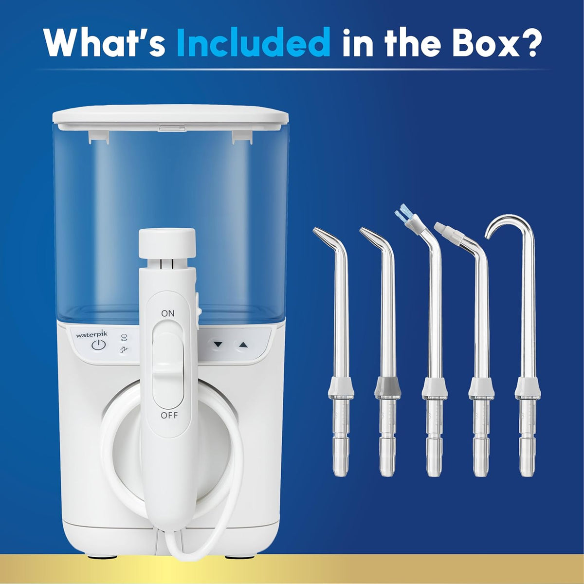 Waterpik Promax Water Flosser - SmartAdvance Mode for Optimal Gum Health | Quiet Design, 10 Settings, 5 Tips