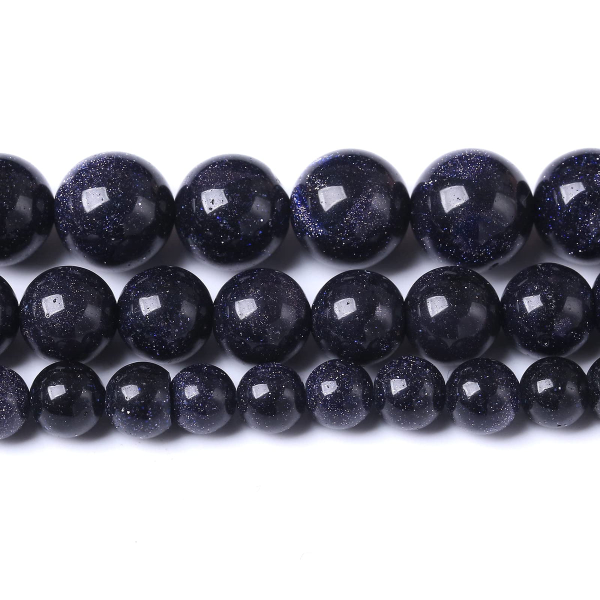 90PCS 4MM AAA Blue Sand Stone Beads Natural Gemstone Bead Crystal Healing Energy Jewelry Making DIY 17 inches