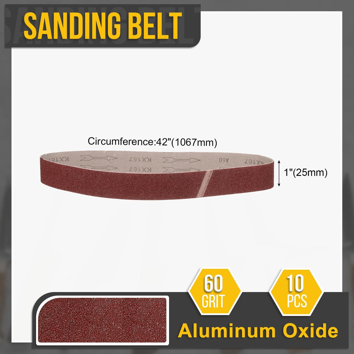 CoCud 1 x 42 Inch Sanding Belt, 10 Pcs 60 Grit Knife Sharpener Belts Work Sharpening for Belt Sander Knife Carving Tool Metal Working