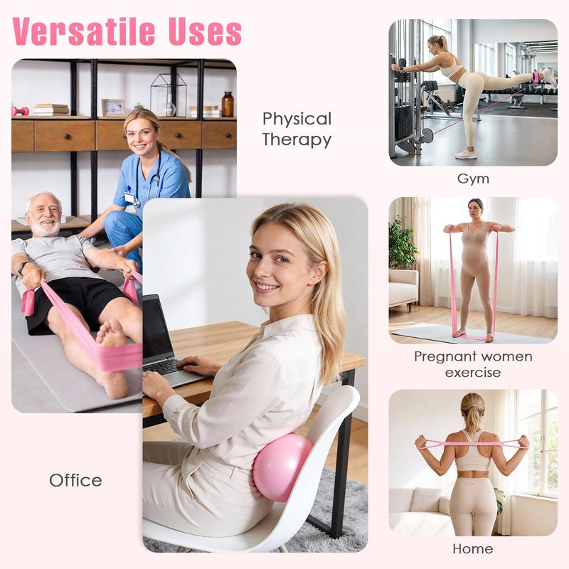 Pilates Kit, Pilates Equipment for Home Workouts, Home Pilates Essentials Kit for Women with Pilates Ring and Ball Set, Socks, ankle resistance bands with cuffs, Resistance Band and Massage ball