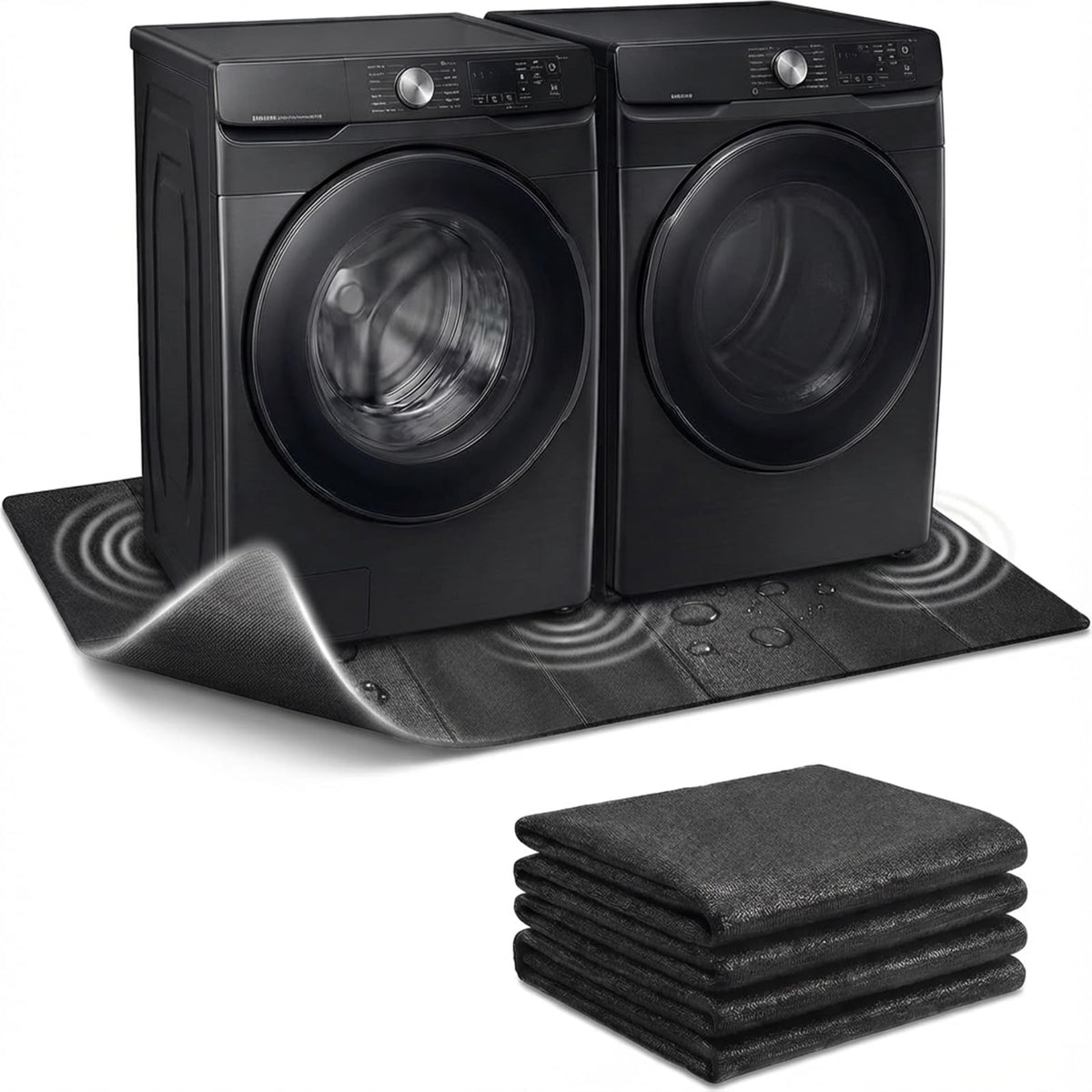 Foldable High-Density Washer Dryer Mat, 68 x 29.5 in, Noise Reduction Anti-Vibration Mat, Waterproof & Non-Slip, Floor Protection – Ideal for Late-Night Laundry & Pet-Friendly Homes