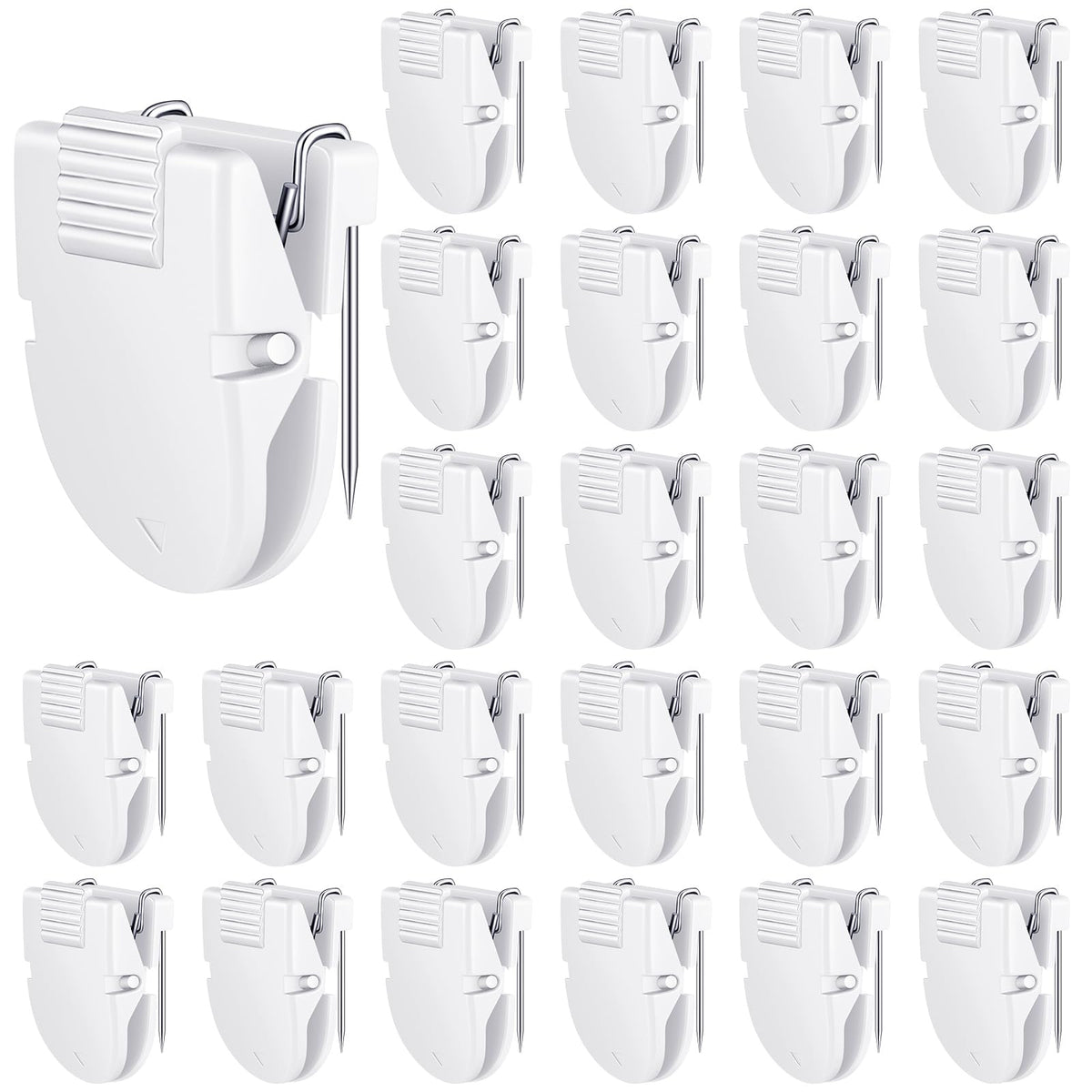 Feifeiya 25 Pcs Cubicle Clips Fabric Panel Cubicle Accessories Fabric Partition Panel Wall Clip Office Photos Wall for Notes Memos Standard Size, 40-Sheet Capacity (White)