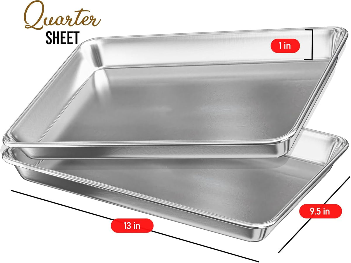 JoyTable Aluminum Baking Sheet Set - 2 Pack Non-Stick Cookie Sheets | Commercial Quality, 15 x 10 Inch