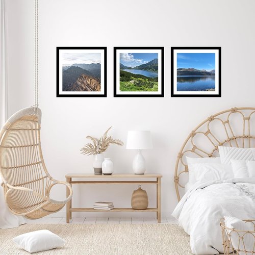 JCJMY 12x12 Picture Frame - Versatile Display for 10x10 or 12x12 Art | Black with Plexiglass