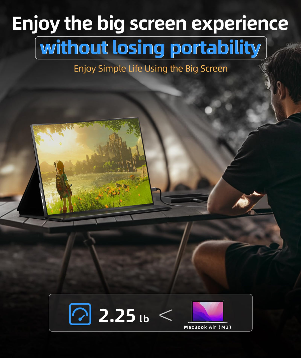 Ingnok Portable Monitor, 18.5 Inch FHD 1080P 100% sRGB Laptop Screen Extender USB C HDMI Portable Gaming Monitor w/Smart Cover & Speakers, External Monitor for Laptop Mac PC