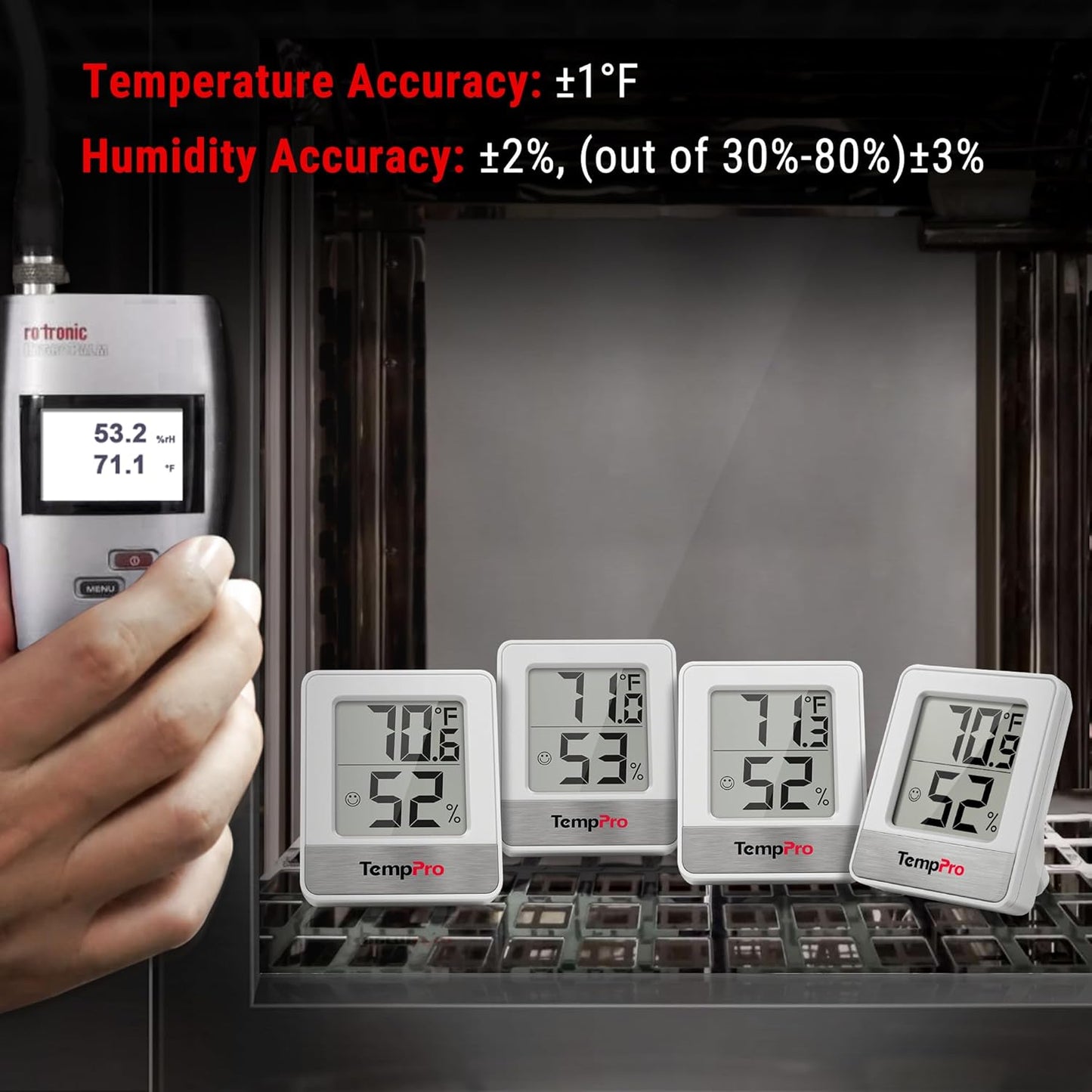 TempPro Digital Hygrometer | 3-Piece Indoor Thermometer & Humidity Meter - Accurate Weather Monitoring