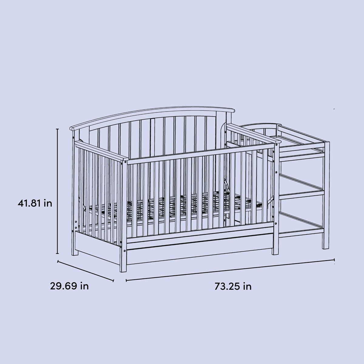 Storkcraft Steveston 5-in-1 Convertible Crib & Changer – GREENGUARD Gold Certified, Fits Standard Crib Mattress, Converts to Toddler Bed and Full Bed, 4 Adjustable Mattress Heights (Gray)