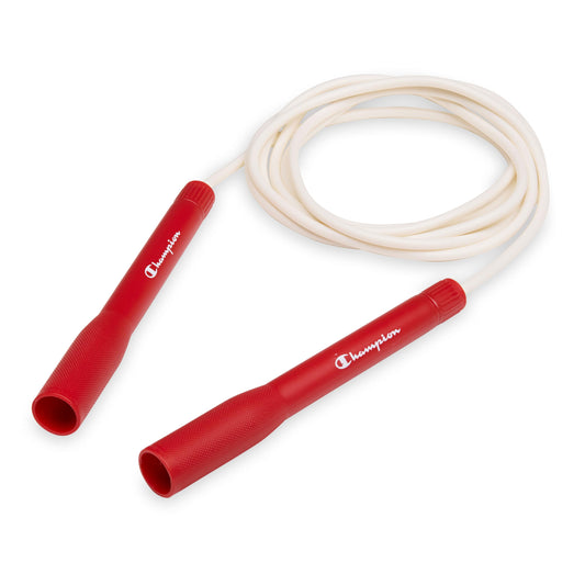 Champion Classic Exercise Jump Rope for Men and Women (Red), Adjustable 9 Ft Speed Rope for Adult Fitness, Smooth Rotation Skipping Rope for Endurance, Coordination, and Full-Body Conditioning